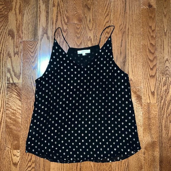 LOFT Tops - LOFT - Gold Polka Dot Tank Top
